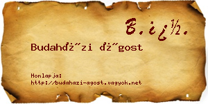 Budaházi Ágost névjegykártya